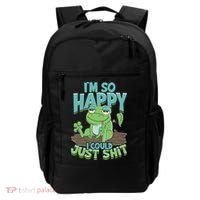 I'm So Happy I Could Just Shit Funny Frog Backpack thumb 0