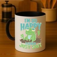 I'm So Happy I Could Just Shit Funny Frog Coffee Mug thumb 4