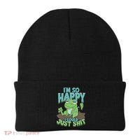 I'm So Happy I Could Just Shit Funny Frog Beanie thumb 0