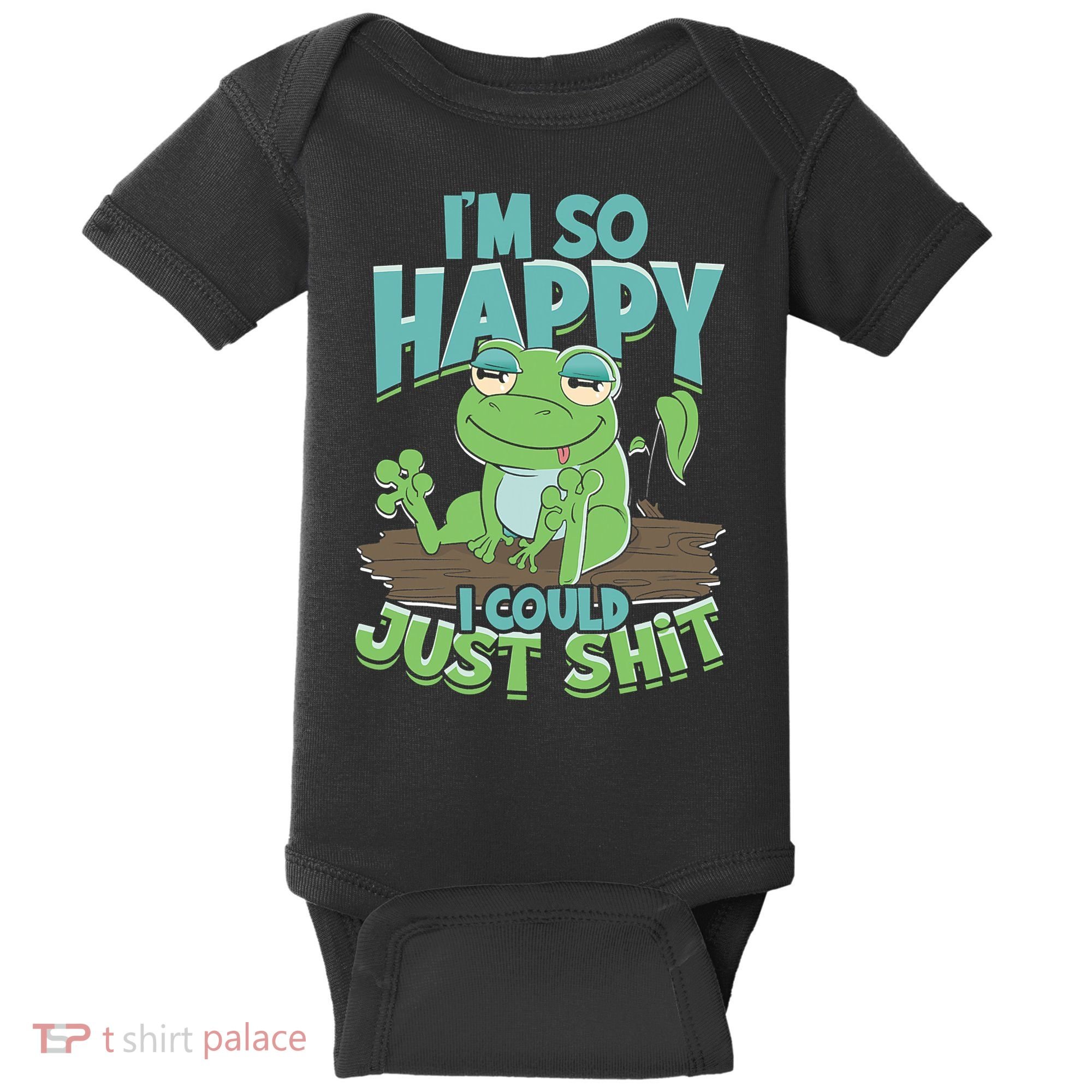 I'm So Happy I Could Just Shit Funny Frog Baby Bodysuit