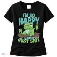 I'm So Happy I Could Just Shit Funny Frog Women's T-Shirt thumb 0
