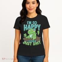 I'm So Happy I Could Just Shit Funny Frog Women's T-Shirt thumb 4