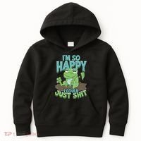 I'm So Happy I Could Just Shit Funny Frog Kids Hoodie thumb 0