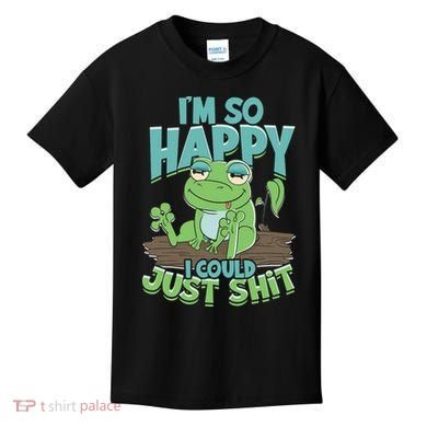 I'm So Happy I Could Just Shit Funny Frog Kids T-Shirt
