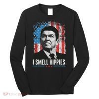I Smell Hippies Retro American Flag Patriotic 4th Of July Long Sleeve Shirt thumb 0