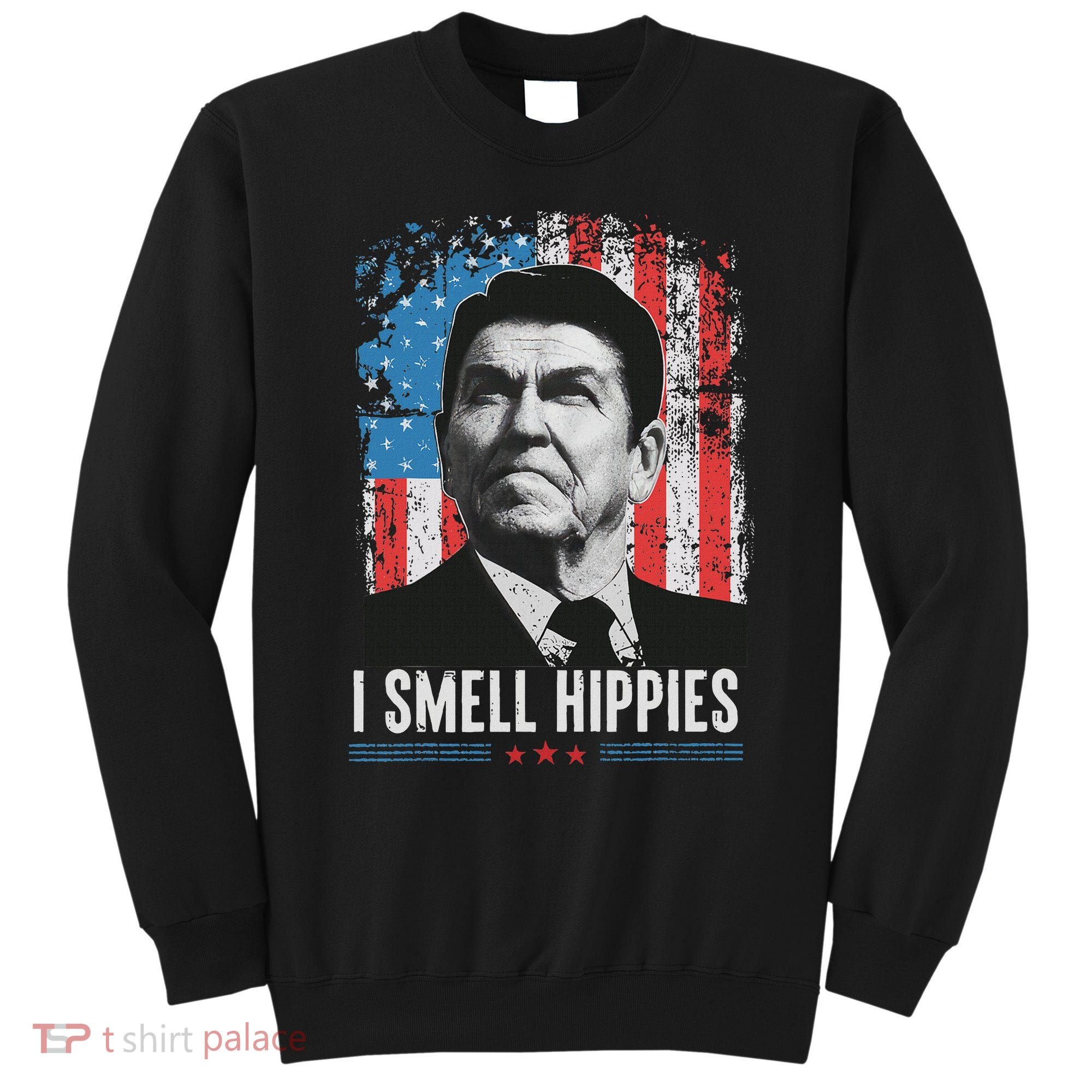 I Smell Hippies Retro American Flag Patriotic 4th Of July Sweatshirt