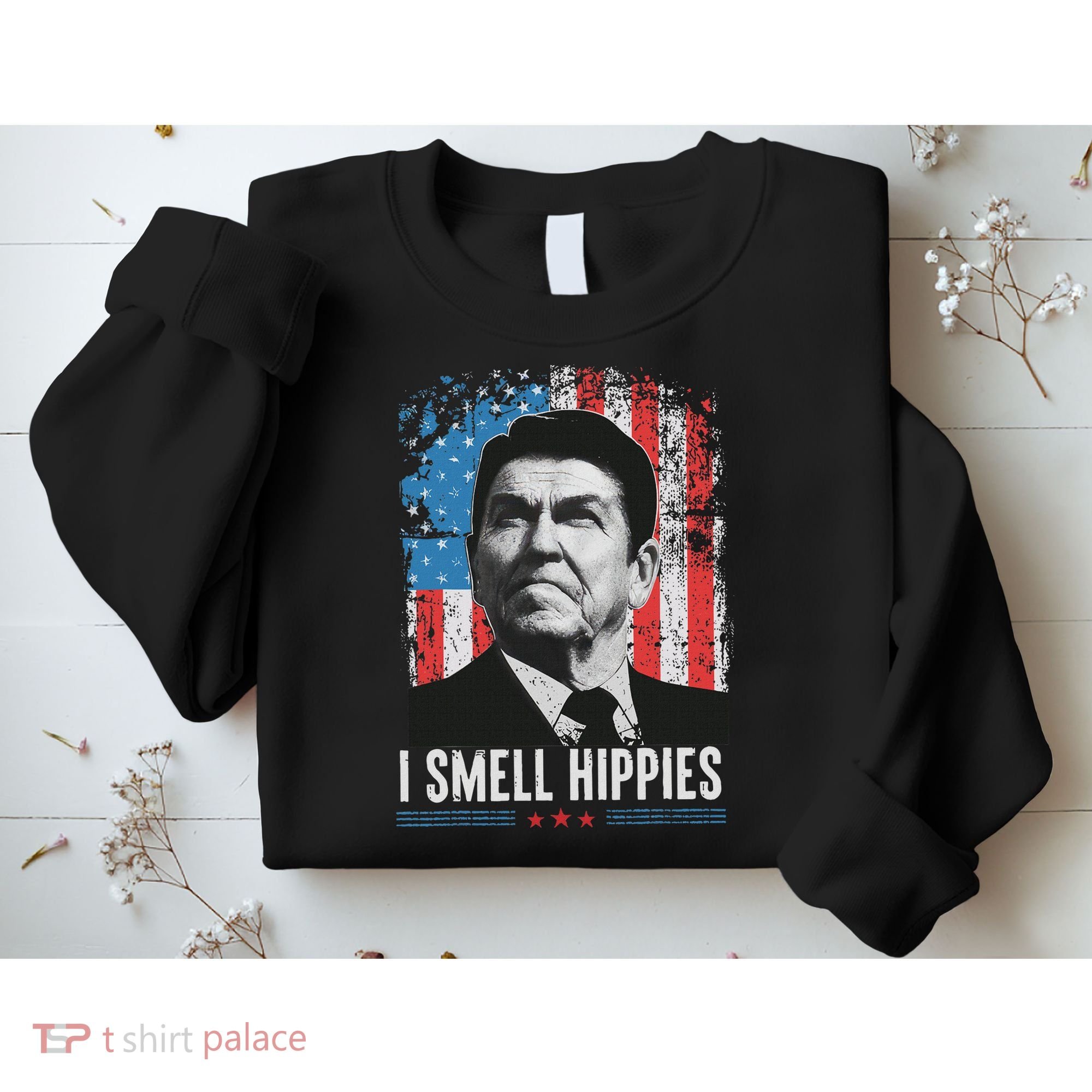 I Smell Hippies Retro American Flag Patriotic 4th Of July Sweatshirt