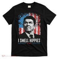I Smell Hippies Retro American Flag Patriotic 4th Of July T-Shirt thumb 0