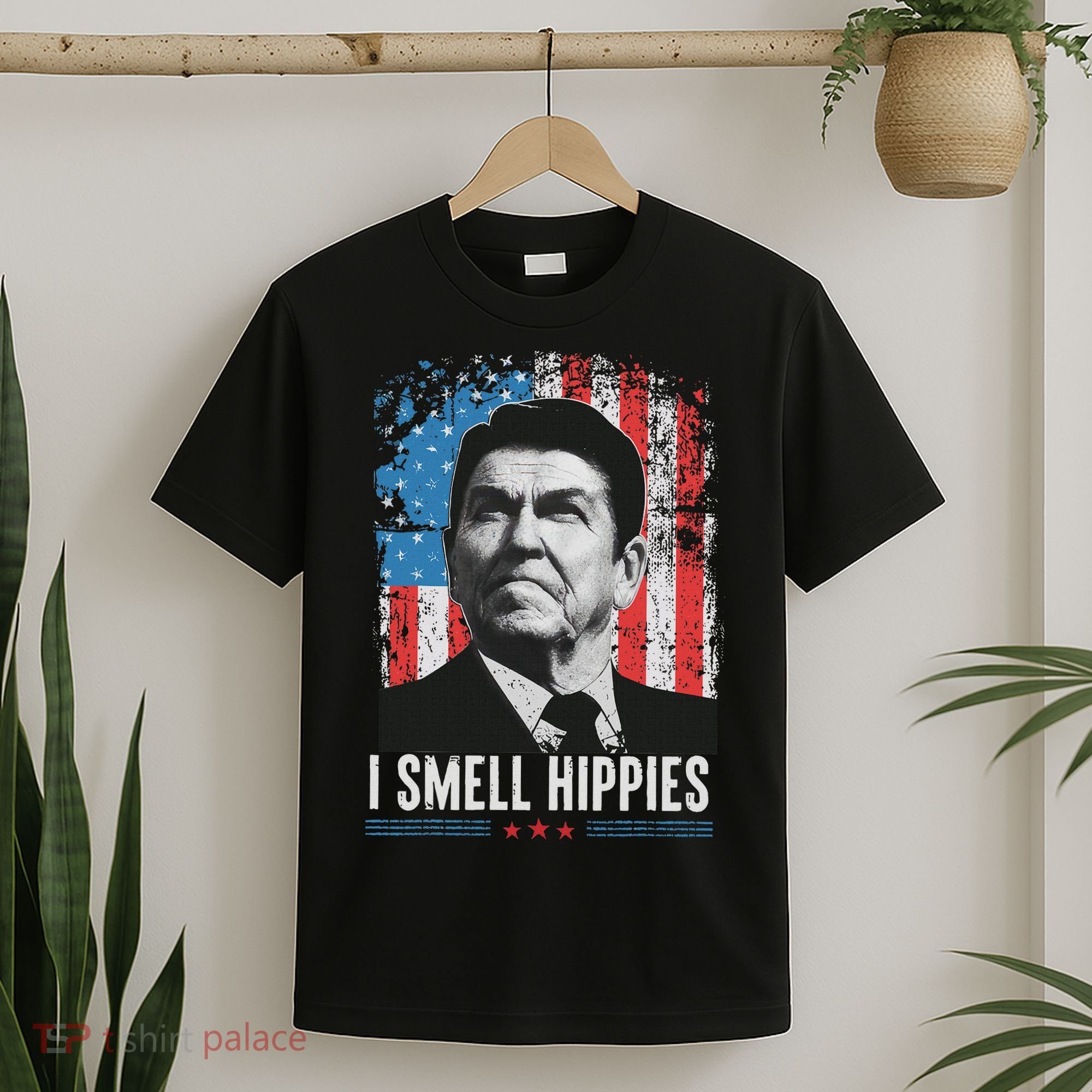 I Smell Hippies Retro American Flag Patriotic 4th Of July T-Shirt