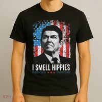 I Smell Hippies Retro American Flag Patriotic 4th Of July T-Shirt thumb 3