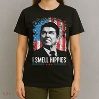 I Smell Hippies Retro American Flag Patriotic 4th Of July T-Shirt thumb 4