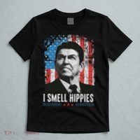 I Smell Hippies Retro American Flag Patriotic 4th Of July T-Shirt thumb 5