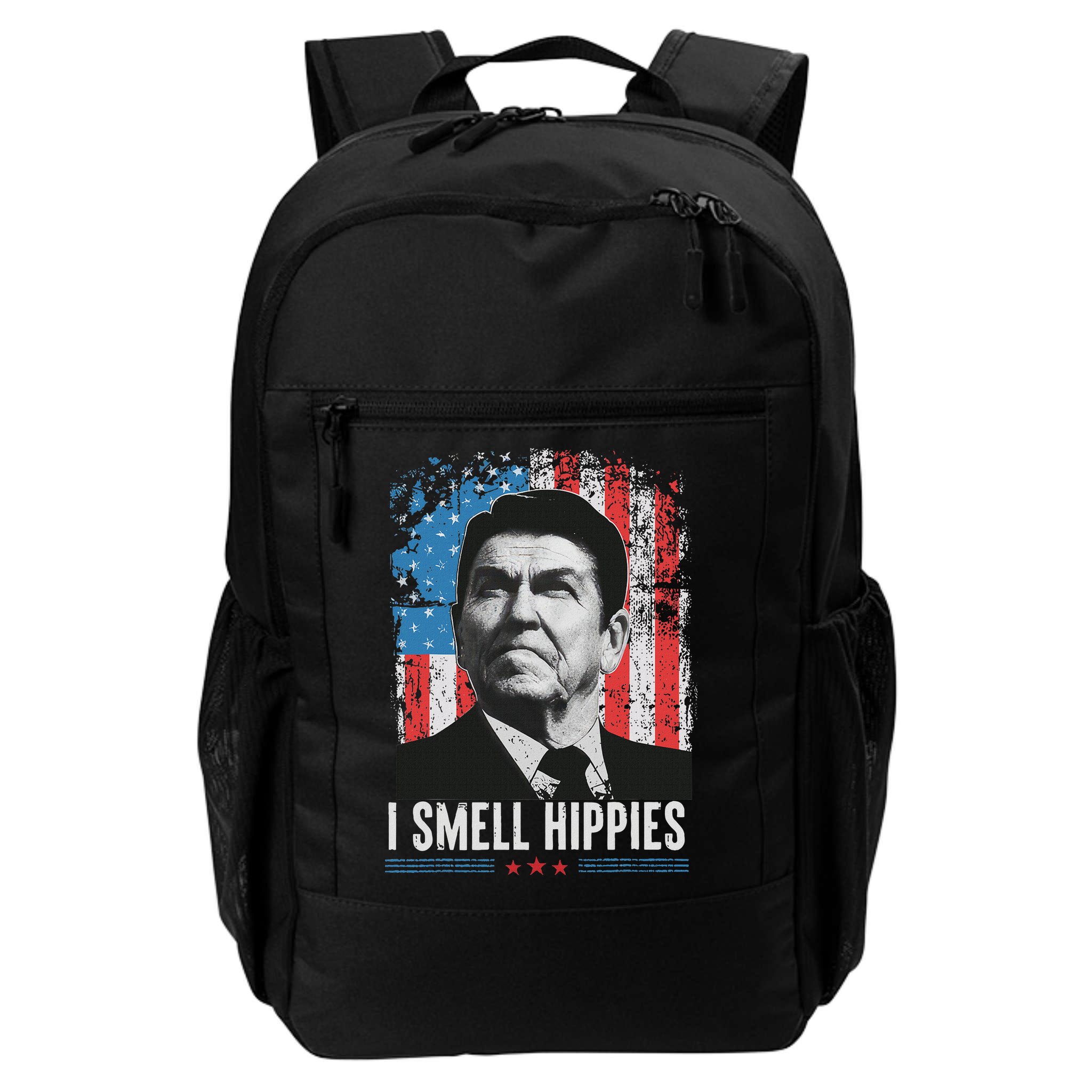 I Smell Hippies Retro American Flag Patriotic 4th Of July Backpack