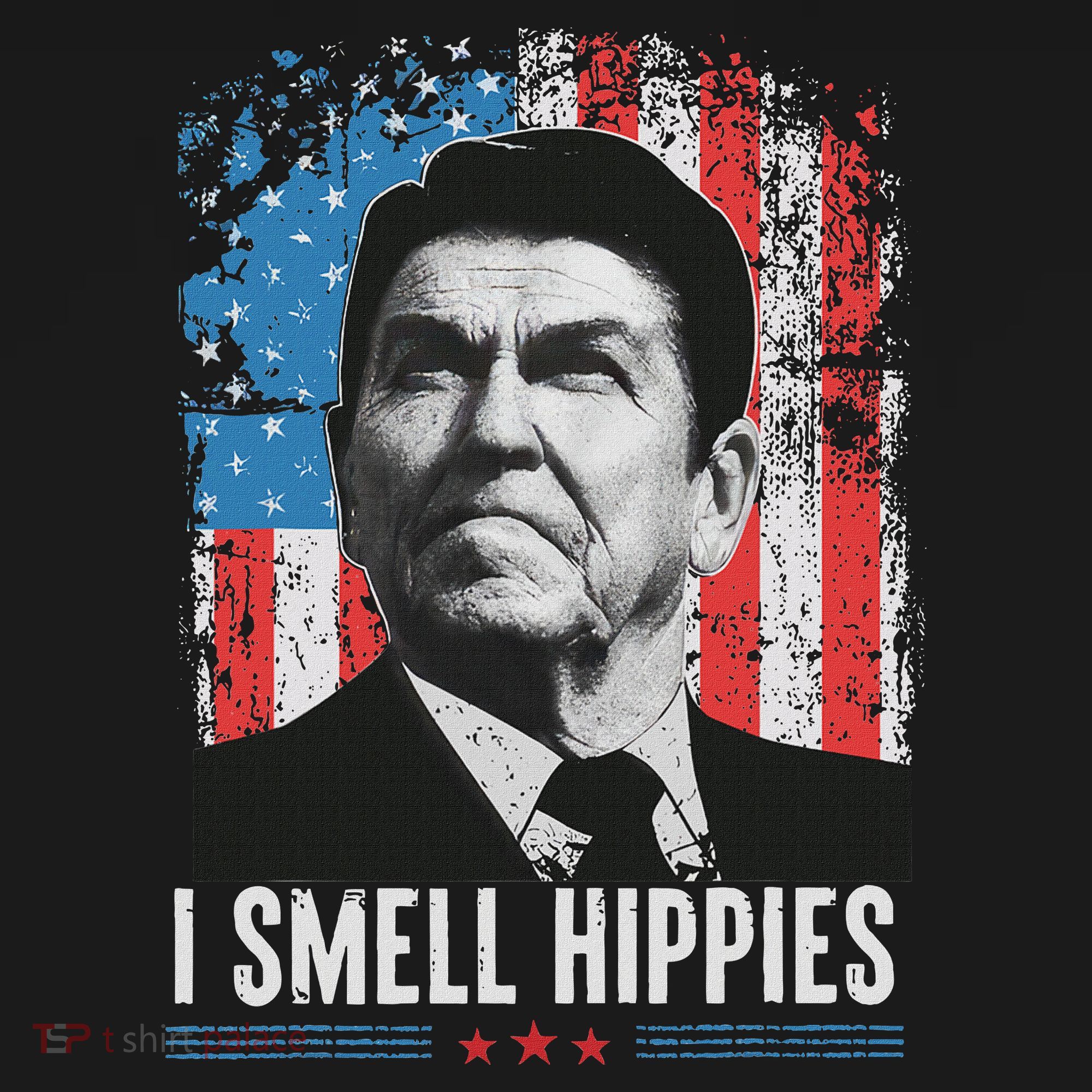 I Smell Hippies Retro American Flag Patriotic 4th Of July Baby Bodysuit