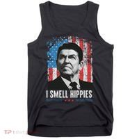 I Smell Hippies Retro American Flag Patriotic 4th Of July Tank Top thumb 0