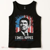 I Smell Hippies Retro American Flag Patriotic 4th Of July Tank Top thumb 2