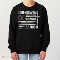 Iron Sharpens Iron Proverbs Bible Verse Christian Women's Sweatshirt thumb 0