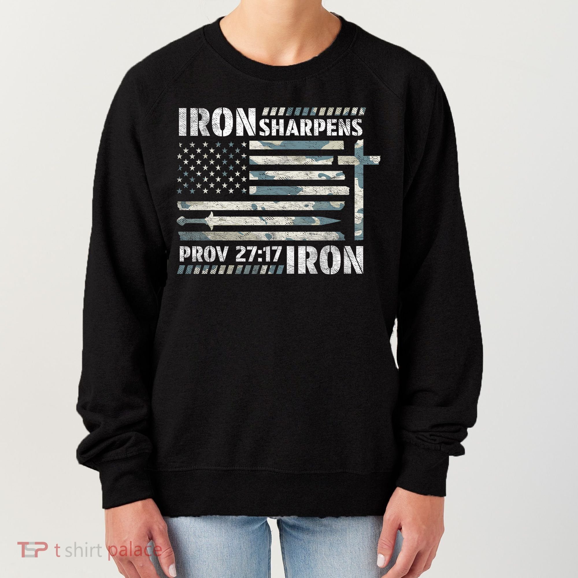 Iron Sharpens Iron Proverbs Bible Verse Christian Women's Sweatshirt