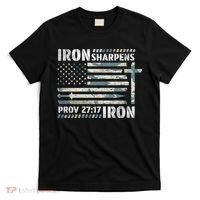 Iron Sharpens Iron Proverbs Bible Verse Christian T-Shirt thumb 0