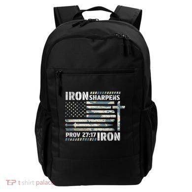 Iron Sharpens Iron Proverbs Bible Verse Christian Backpack
