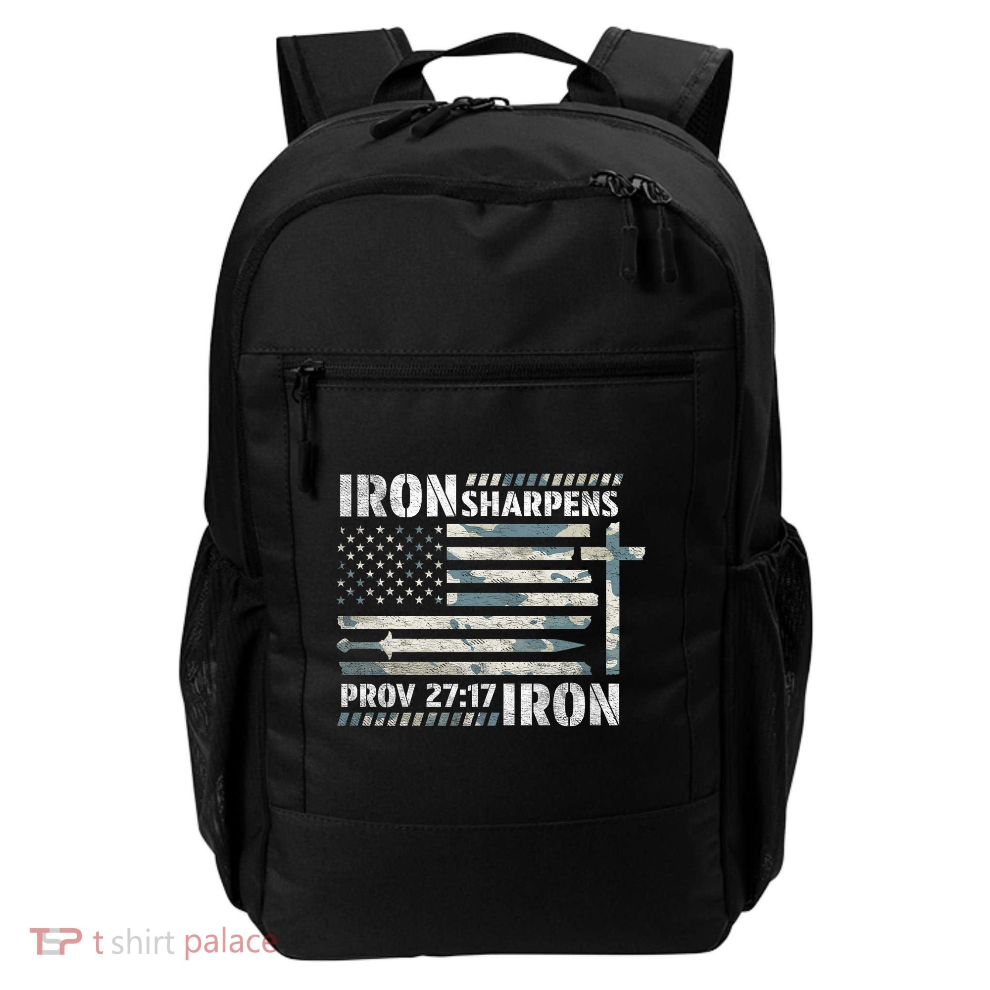 Iron Sharpens Iron Proverbs Bible Verse Christian Backpack