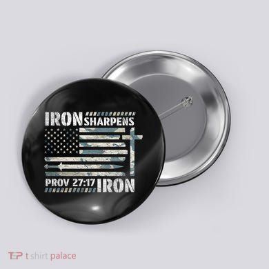 Iron Sharpens Iron Proverbs Bible Verse Christian Button