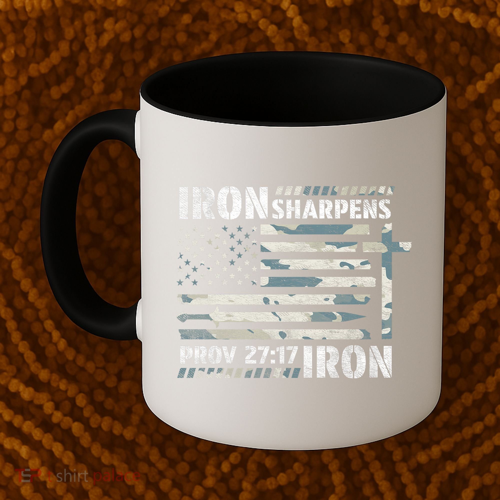 Iron Sharpens Iron Proverbs Bible Verse Christian Coffee Mug