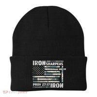 Iron Sharpens Iron Proverbs Bible Verse Christian Beanie thumb 0
