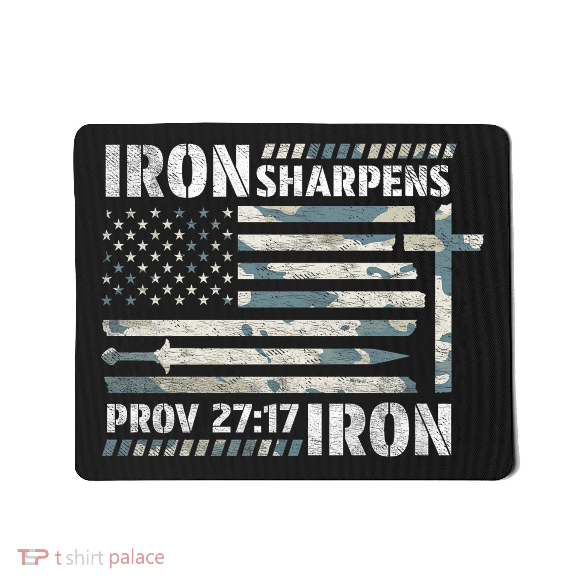 Iron Sharpens Iron Proverbs Bible Verse Christian Mousepad