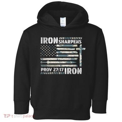 Iron Sharpens Iron Proverbs Bible Verse Christian Toddler Hoodie