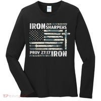 Iron Sharpens Iron Proverbs Bible Verse Christian Women's Long Sleeve Shirt thumb 0