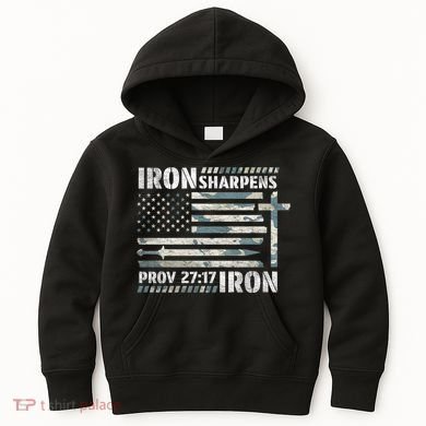 Iron Sharpens Iron Proverbs Bible Verse Christian Kids Hoodie