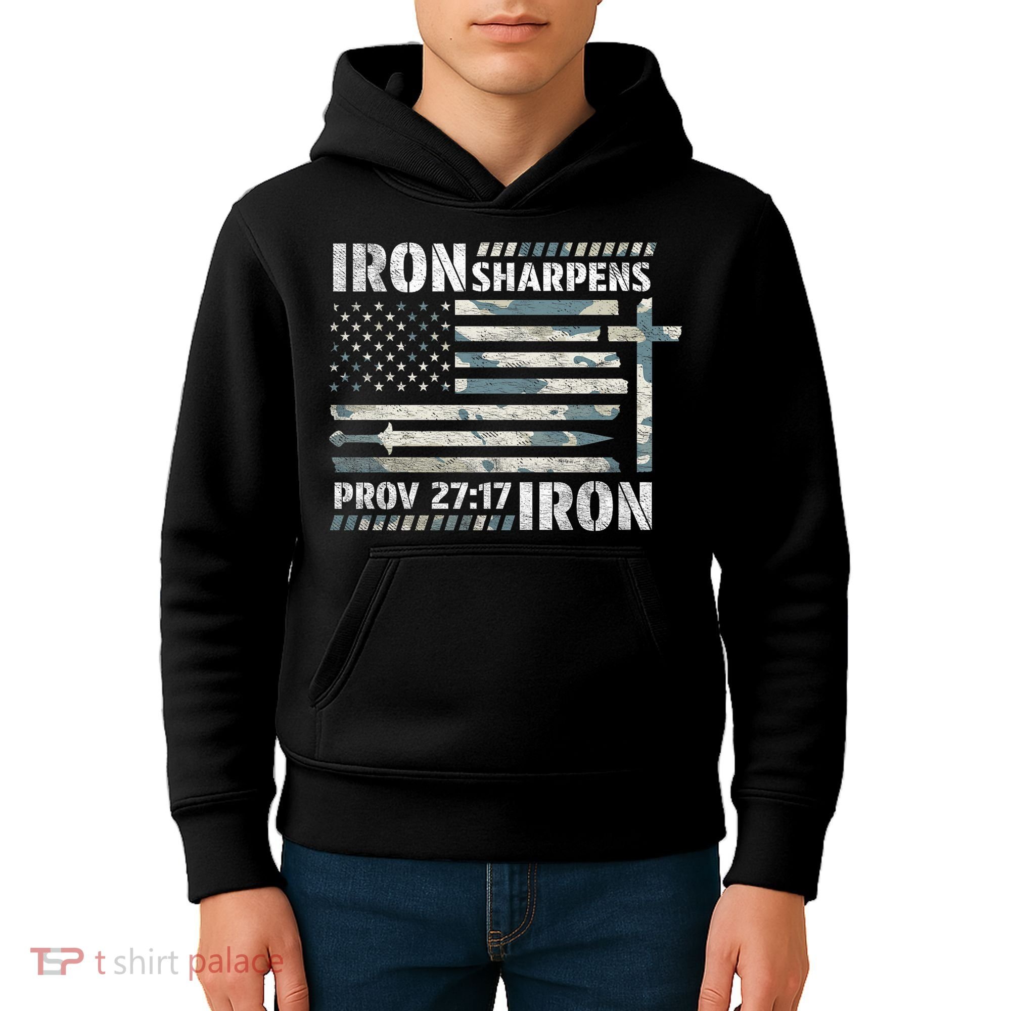 Iron Sharpens Iron Proverbs Bible Verse Christian Kids Hoodie