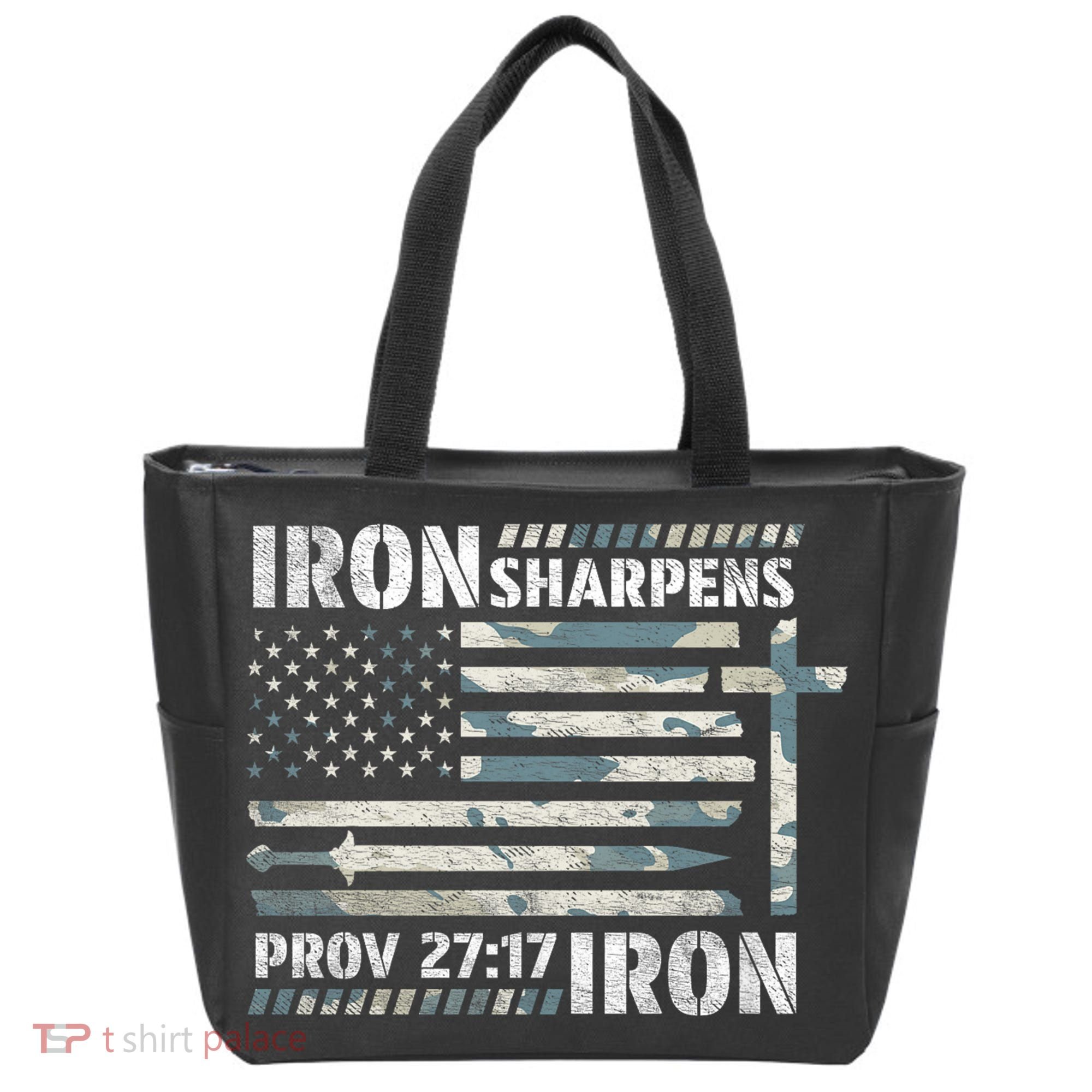 Iron Sharpens Iron Proverbs Bible Verse Christian Tote Bag