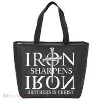 Iron Sharpens Iron Brothers In Christ Tote Bag thumb 0