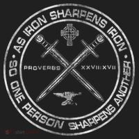 Iron Sharpens Iron Proverbs 2717 Christian Quote Beanie thumb 2