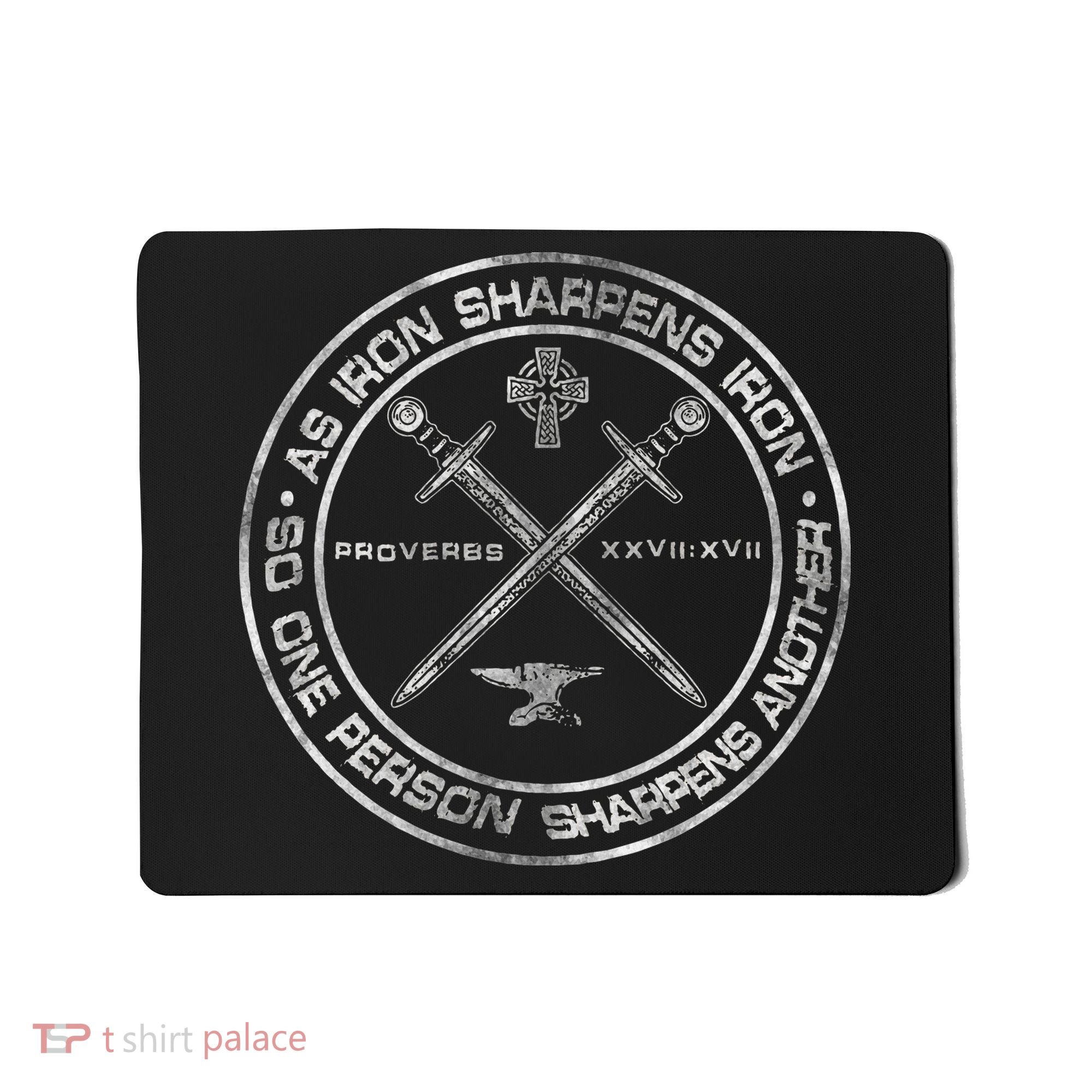 Iron Sharpens Iron Proverbs 2717 Christian Quote Mousepad