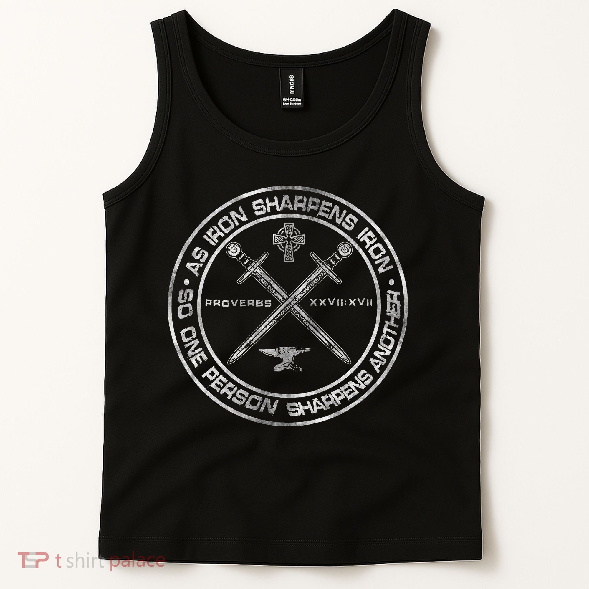 Iron Sharpens Iron Proverbs 2717 Christian Quote Tank Top
