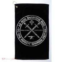 Iron Sharpens Iron Proverbs 2717 Christian Quote Golf Towel thumb 0