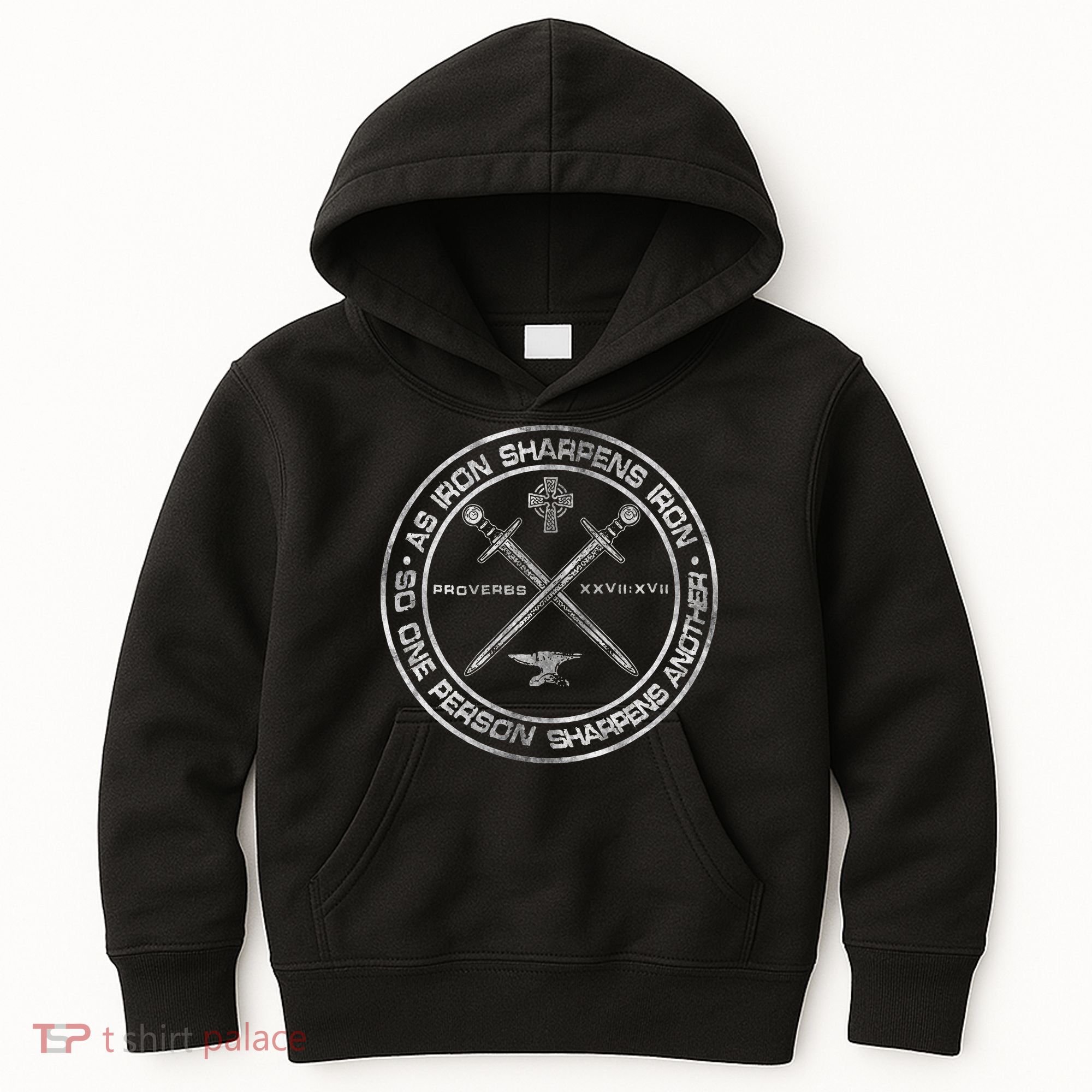 Iron Sharpens Iron Proverbs 2717 Christian Quote Kids Hoodie
