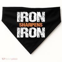 Iron Sharpens Iron Funny Christian USA-Made Doggie Bandana thumb 0
