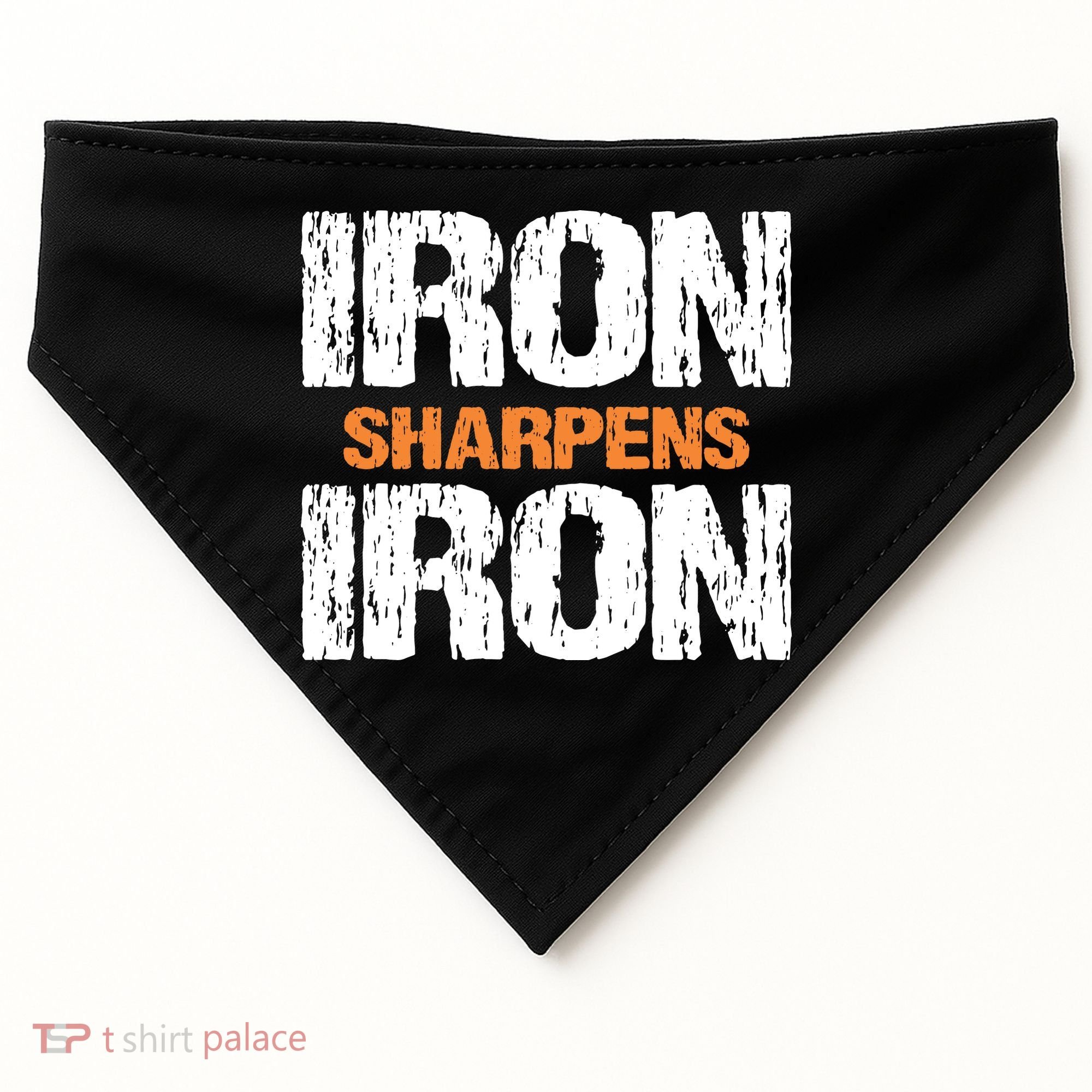 Iron Sharpens Iron Funny Christian USA-Made Doggie Bandana