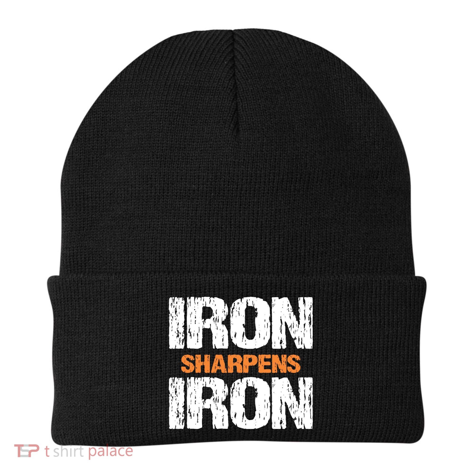 Iron Sharpens Iron Funny Christian Beanie