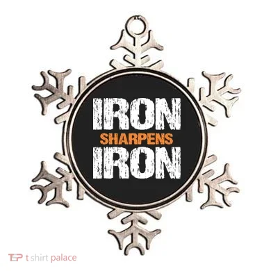 Iron Sharpens Iron Funny Christian Ornament