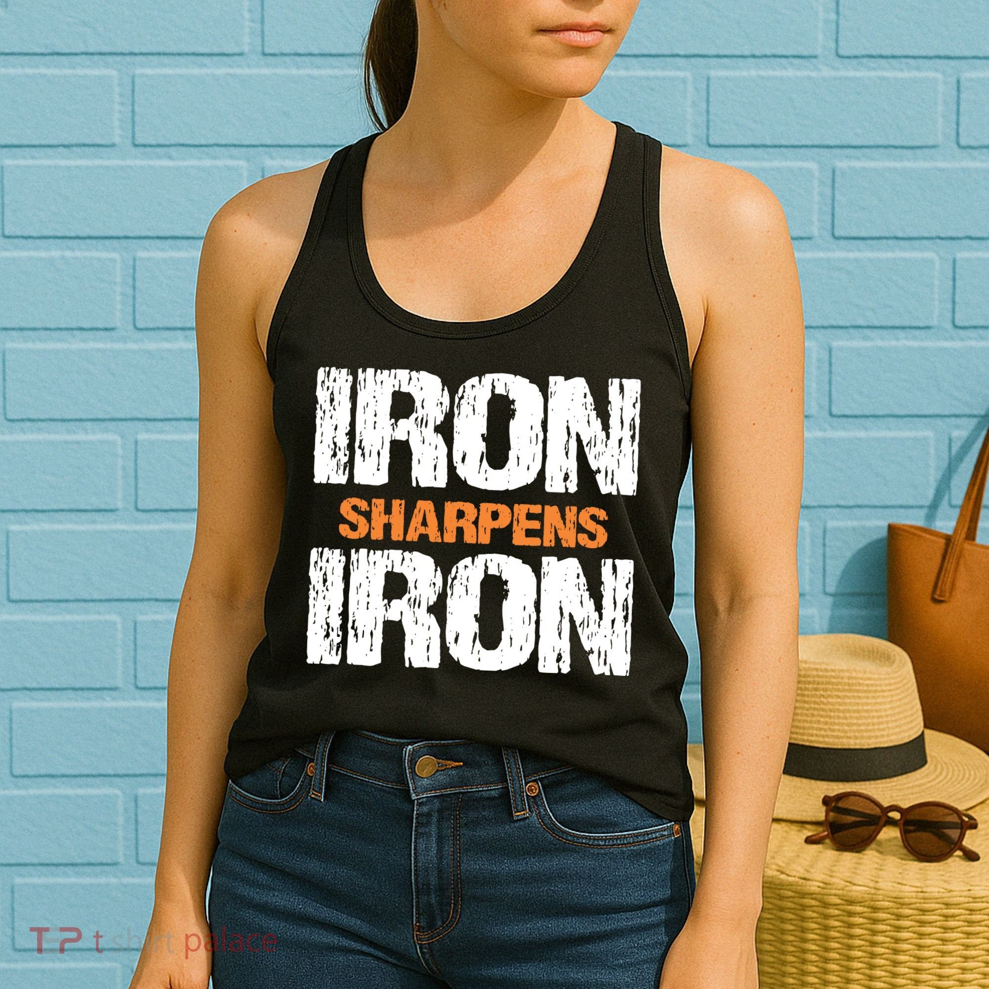Iron Sharpens Iron Funny Christian Women's Tank Top
