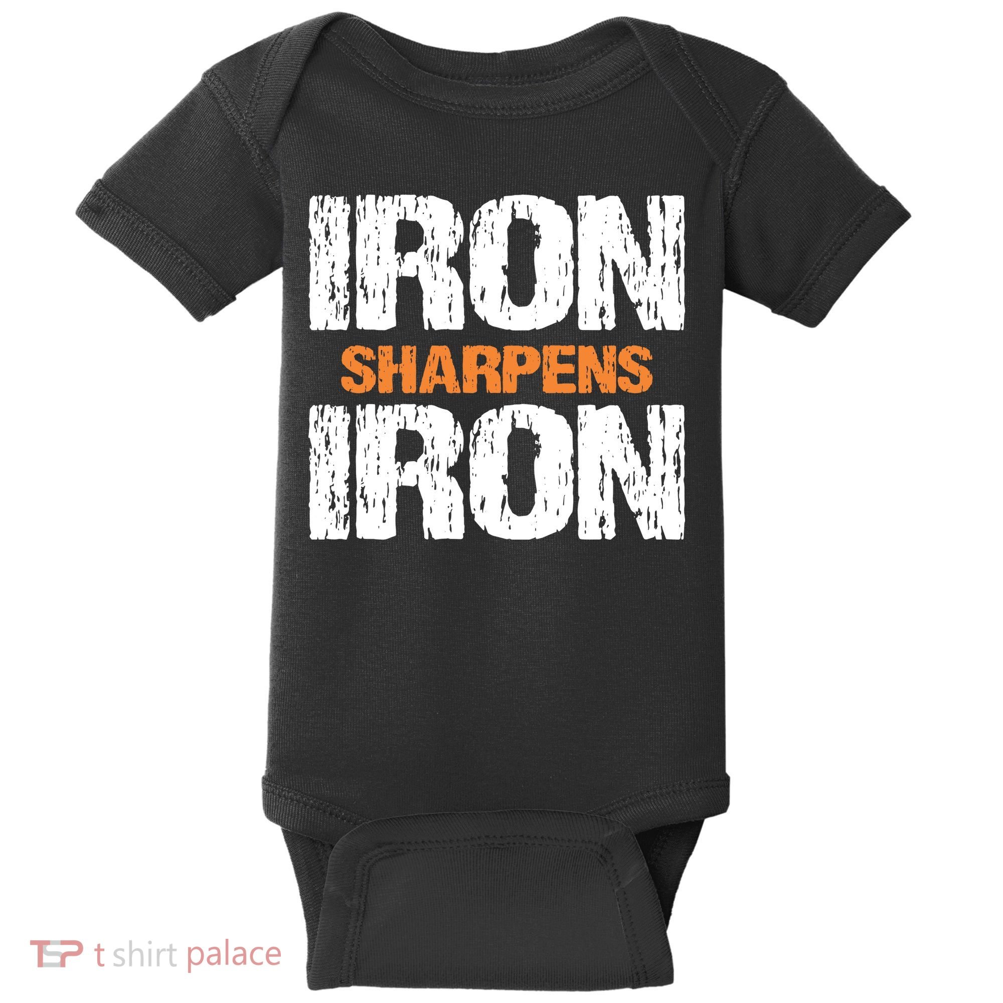 Iron Sharpens Iron Funny Christian Baby Bodysuit