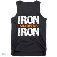 Iron Sharpens Iron Funny Christian Tank Top thumb 0