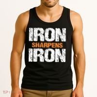Iron Sharpens Iron Funny Christian Tank Top thumb 3