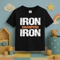 Iron Sharpens Iron Funny Christian Toddler T-Shirt thumb 3