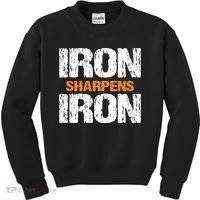 Iron Sharpens Iron Funny Christian Kids Sweatshirt thumb 0